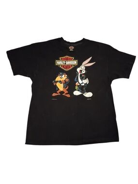 90s Taz & Bugs Bunny Harley Davidson Graphic Men Sz Xl Albert Lea MINN.
